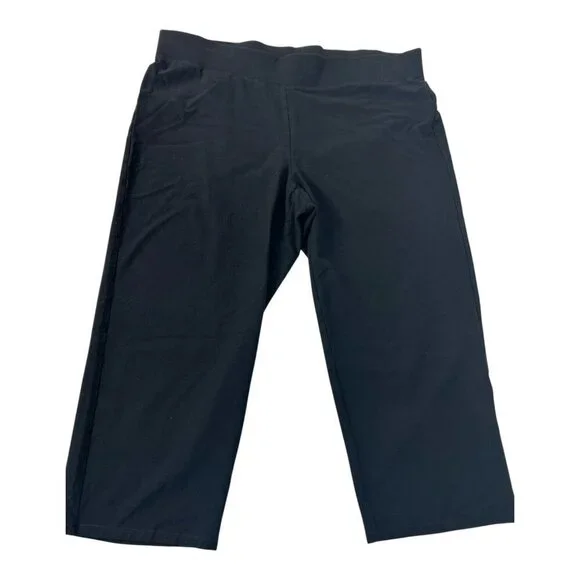 Eileen Fisher Stretch Crepe Straight Pant Women Size Large Black | Quiet Luxury - Picture 1 of 11